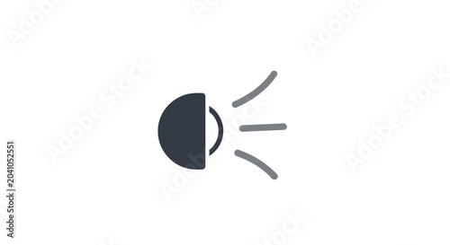 Tableau sur toile Black and white light icon symbol.