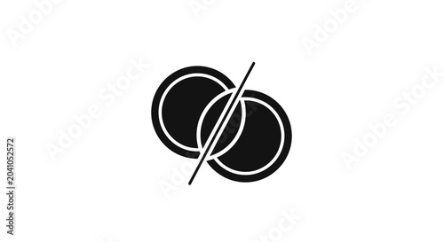 Bild auf Leinwand Black and white overlapping circles symbol.