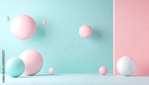 Clean Abstract Concept Art Displaying Floating Details