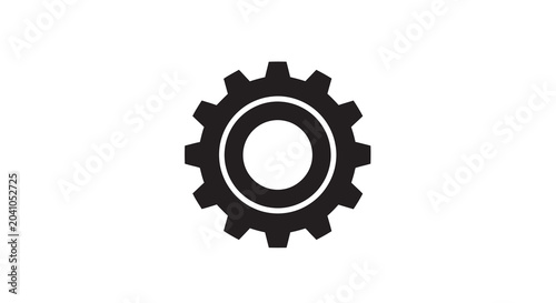 Photos gear icon on white background mechanical wheel