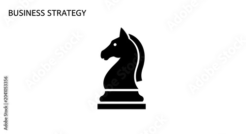 Quadro su tela Black chess knight piece closeup profile.