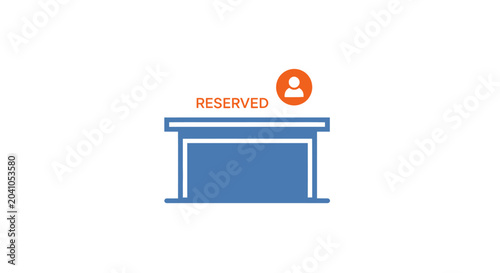 Bild auf Leinwand Blue Reserved Parking Sign Board.