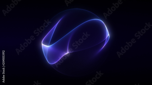 Foto Glowing digital sphere with smooth mesh surface