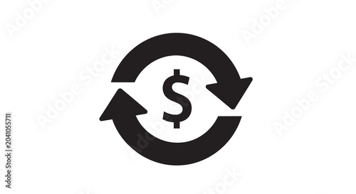 Fotografie currency exchange icon black on white background