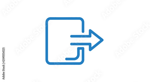 Canvas Print Blue arrow pointing right symbol.