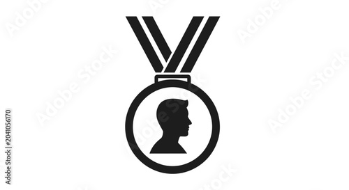 Foto Medal with silhouette of a man.