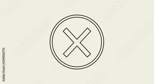 Bild auf Leinwand Black and white cancel icon symbol.