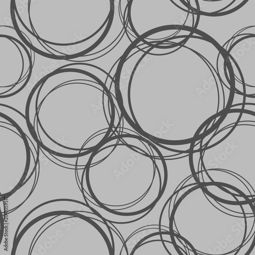 Abstract Overlapping Circle Pattern Background in Monochrome Gray