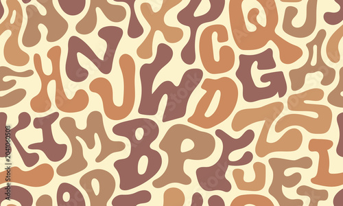 Retro Organic Letter Pattern in Earthy Tones