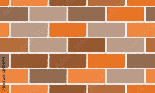 Rustic Orange Brick Seamless Wallpaper Pattern