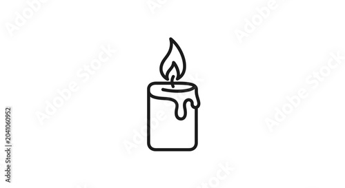 Tableau sur toile Burning candle with melting wax.