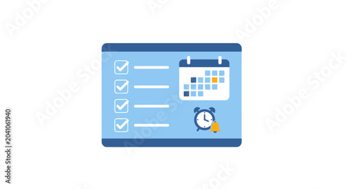 Digital calendar on a screen.