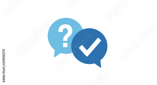 Tableau sur toile Checkmark and question mark symbols.