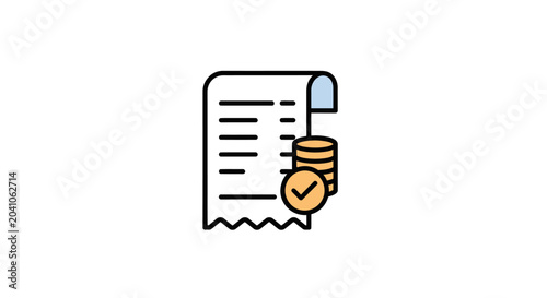 Digital receipt with coin payment.