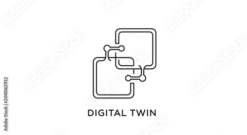 Digital twin logo design concept.