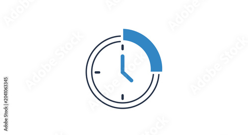Canvas Print Clock with blue progress indicator.