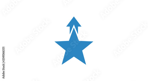 Foto Blue star with two arrows pointing up.