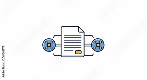 Fotografia Document with wheels on sides moving.