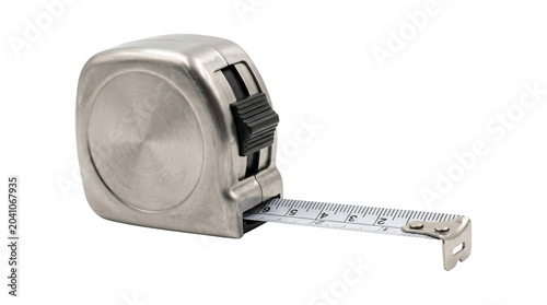 Cuadro en lienzo Metal measuring tape for construction work isolated on transparent background png professional tool photo
