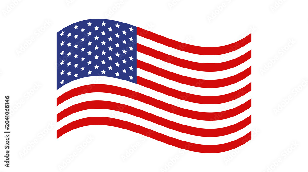 Fototapeta premium USA flag isolated graphic. American holidays sign. 4th of july banner. Veteran day and Memorial day art element