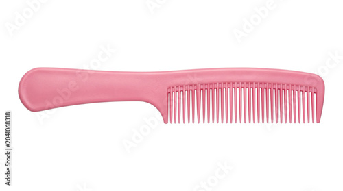 Obraz na płótnie Pink plastic hair comb for grooming styling isolated on transparent background png professional tool shot
