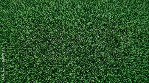 Closeup view of lush green artificial grass texture, highquality synthetic turf background for landscaping, sports fields, and garden design projects