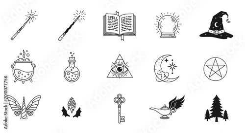 Photos Collection of magic mystical symbols.