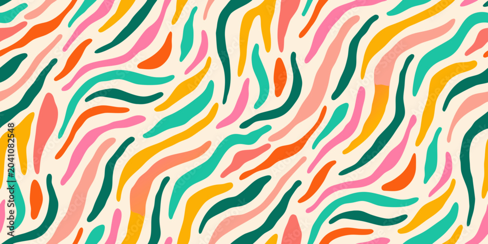 Obraz premium Colorful abstract organic pattern with flowing shapes and lines