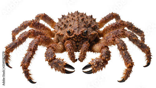 Fotografie Spiky brown king crab with large claws and long legs