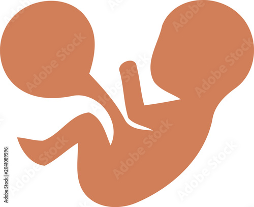 Fotografia Human fetus icon in orange color simple style newborn baby illustration  medical