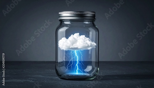 Miniature Thunderstorm in Glass Jar