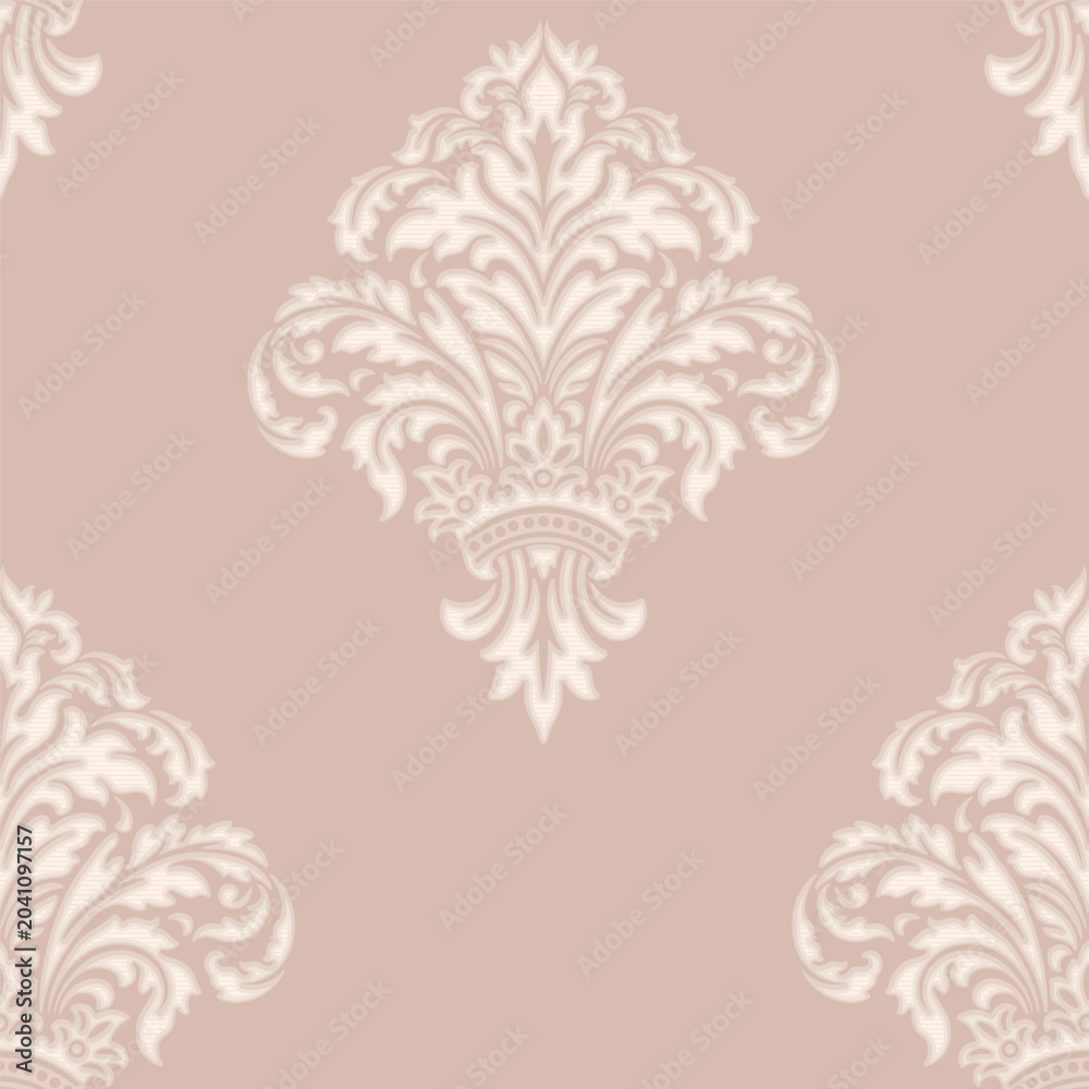 Obraz premium Damask modern seamless pattern element. Vintage classical old fashioned damask ornament, seamless texture for wallpapers, textile.