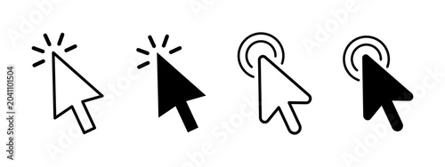 Tableau sur toile click cursor vector icon set