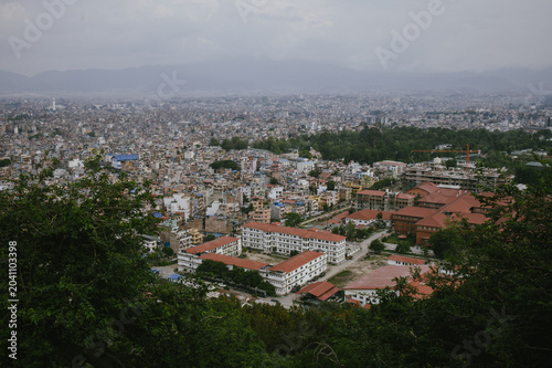 Panoramic View of Kathmandu Cityscape from Above Nepal
