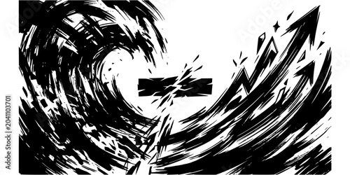 Konstfotografi Startup Breakthrough Abstract Black White-Burnout Wave Resilience Surge-Founder