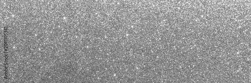 Fotografie Silver glitter texture background with sparkling bokeh and metallic shimmer for
