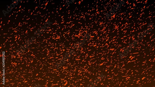 Fire sparks and glowing ember particle overlay loop on dark background 4K