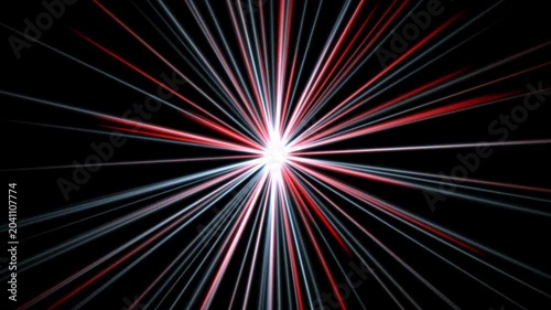 Futuristic Colorful Light Radiation Effect, Abstract Neon Rays Bursting From Center Loop