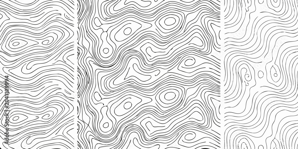 Naklejka premium Abstract Wave Pattern In Black And White Seamless Repeating Design abstract design abstract illustration