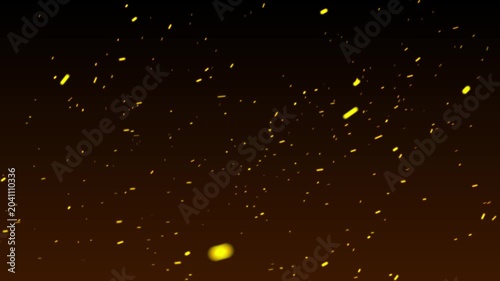 Fire sparks and glowing ember particle overlay loop on dark background 4K