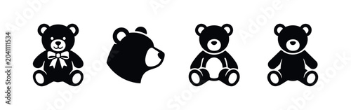 Foto Cute Teddy Bear Toy Silhouettes Icons