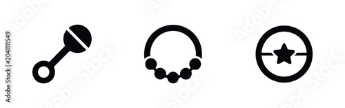 Foto Baby Rattle and Newborn Toys Icons