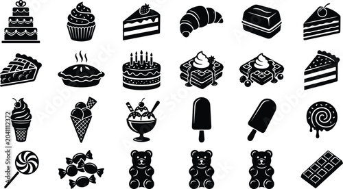 Foto Black and white of various hats and animal heads on a grid bowler hats berets d