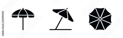 Foto Beach umbrella icon set
