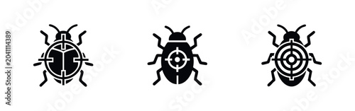 Tableau sur toile Insect pest control icon set
