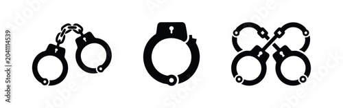 Konstfotografi Handcuffs icons set