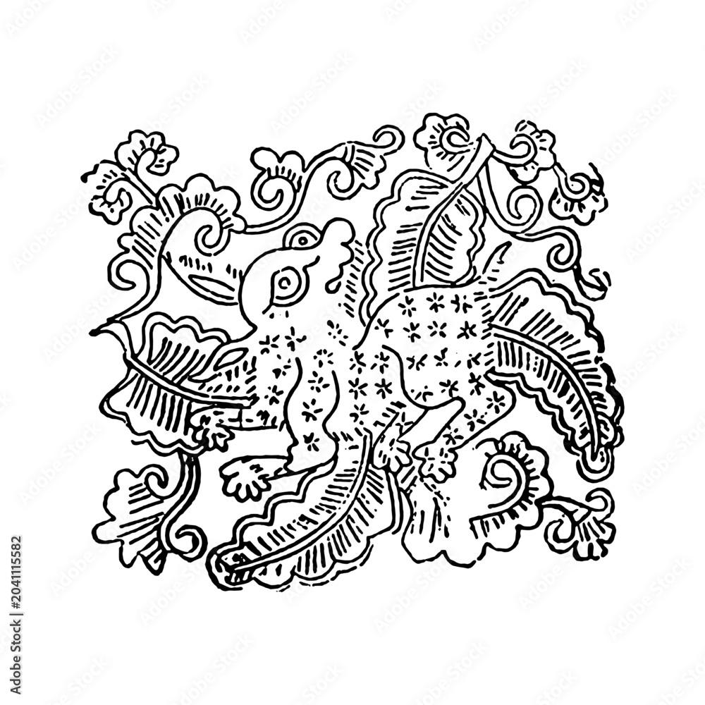 Fototapeta premium a mythical bird or creature with detailed plumage