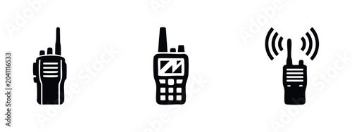 Foto Walkie talkie and two-way radio icons set