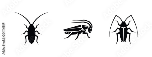 Photos Cockroach Insects Pest Control Icon Set