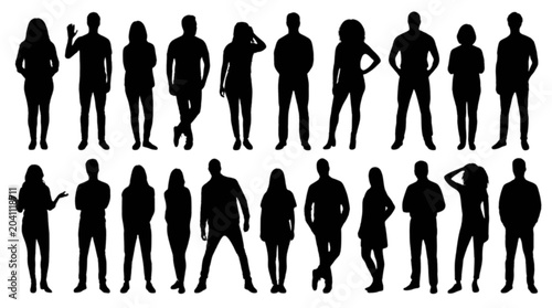 Принти на полотні Group of diverse people standing in business attire isolated on transparent back